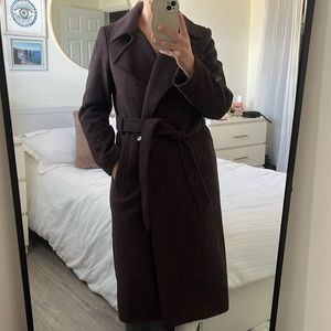Brown belted coat